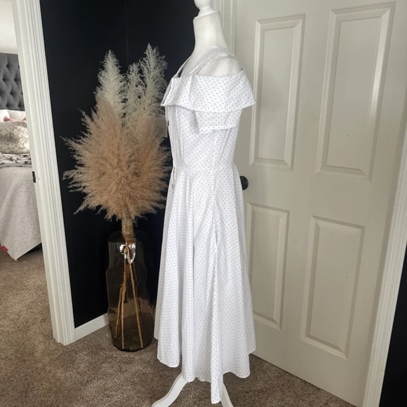 Vintage Dawn Joy 100% Cotton Polka Dot Button Up Midi Dress 
size 9/10 (small) - Picture 4 of 12